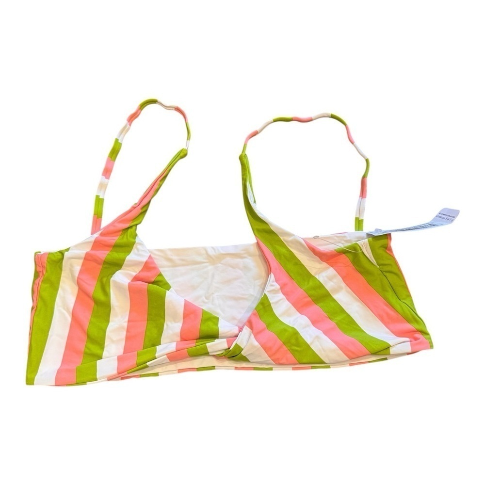 Dippin' Daisy's Swim Twist Front Bikini Top in Guava Beach Stripe NWT